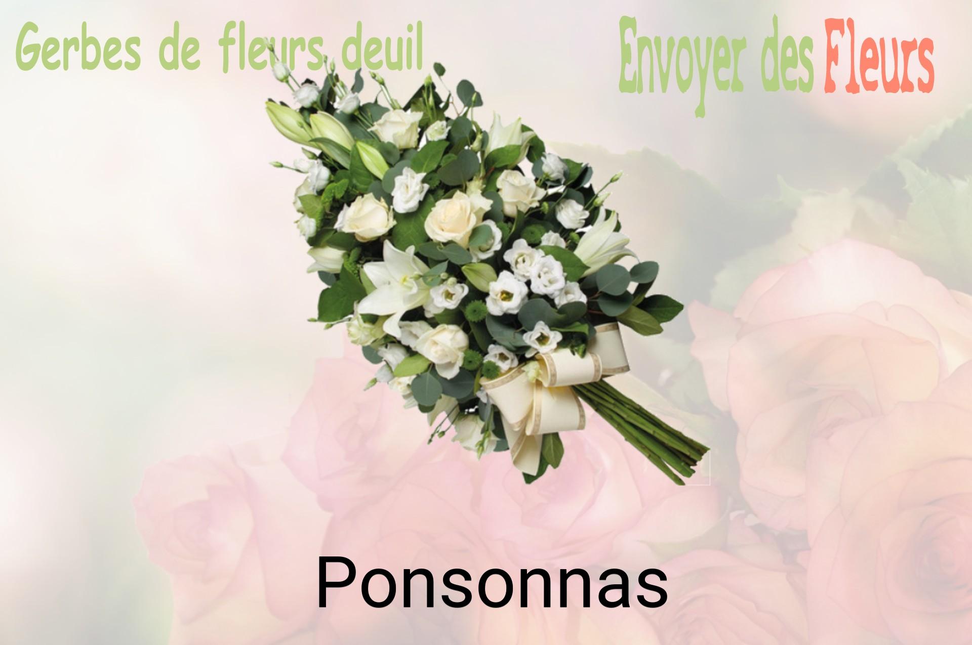 Gerbe de fleurs de deuil livrée à Ponsonnas